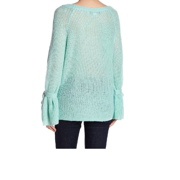 🎁NAADAM Open Knit Bell Sleeve Tied Sweater - Picture 2 of 9